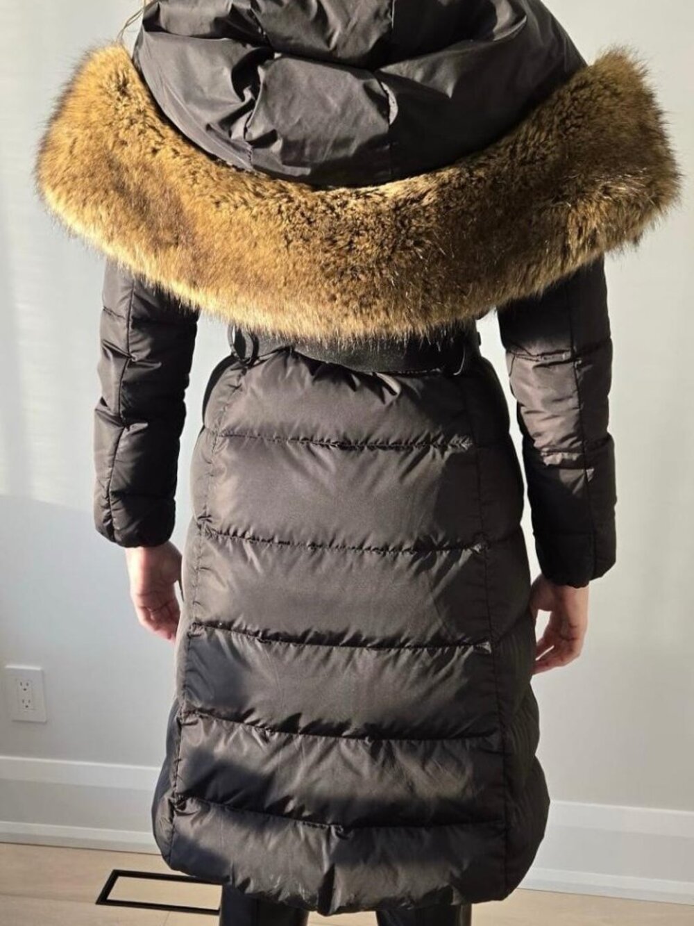 Moncler Boucage Long Down Jacket size 0, color black - Picture 4 of 6